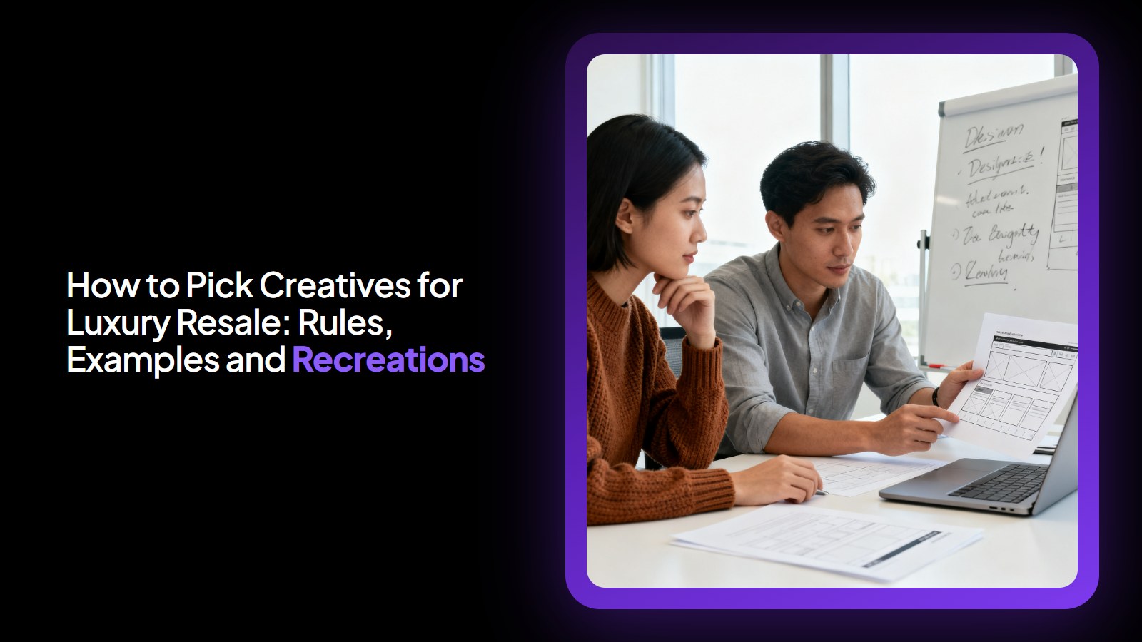 How to Pick Creatives for Luxury Resale: Rules, Examples and Recreations